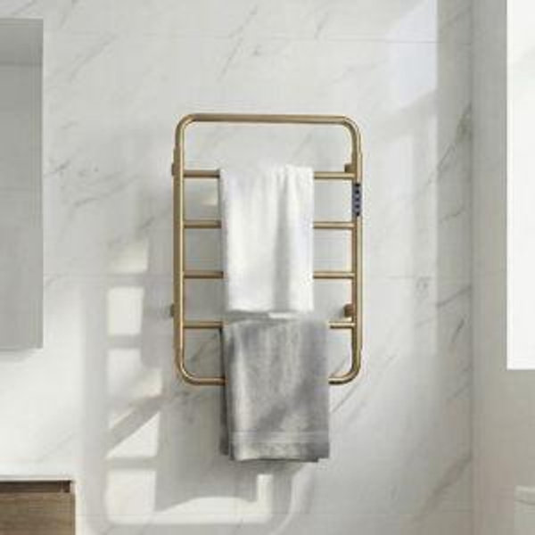 Wall Mounted Electric Towel Warmer With Temperature Display ETW01-BG-4A-201 - Gold