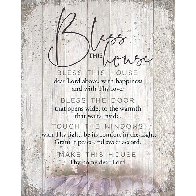 Bless This House Wood Plaque Inspiring Quote 11.75 in x 15 in - Classy Vertical Frame Wall Hanging Decoration | Bless This House Dear Lord | Christian Family Religious Home Decor Saying