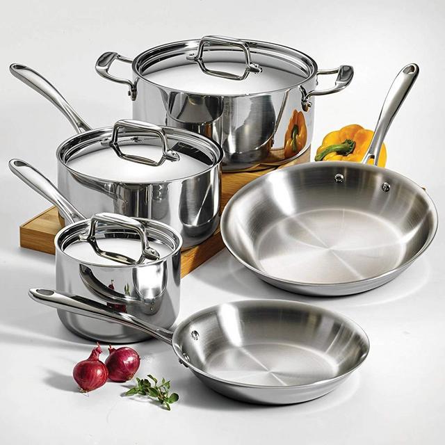Tramontina 80116/544DS Stainless Steel Tri-Ply Clad Cookware Set, 8-Piece, Made in China