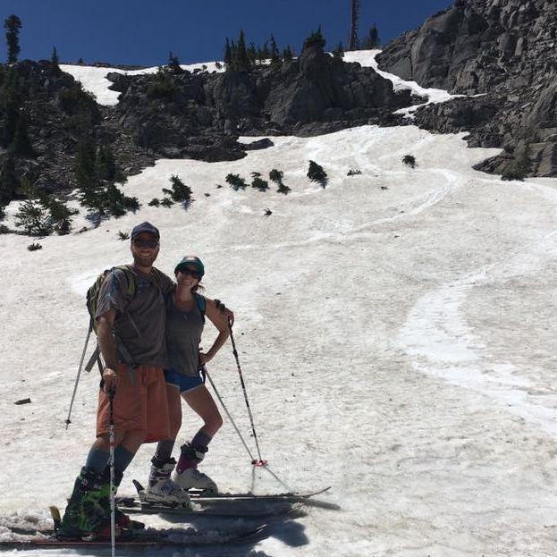 Skiing the 4th of July chutes on the 3rd of July