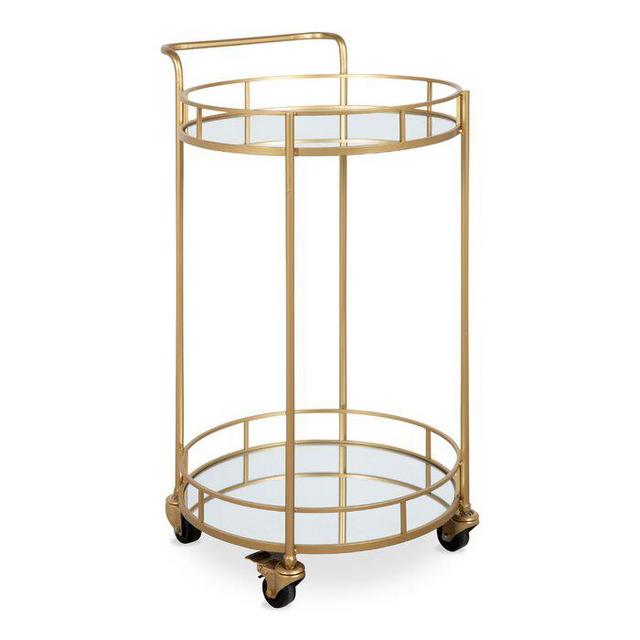 Askerby 2 Shelf Round Rolling Bar Cart