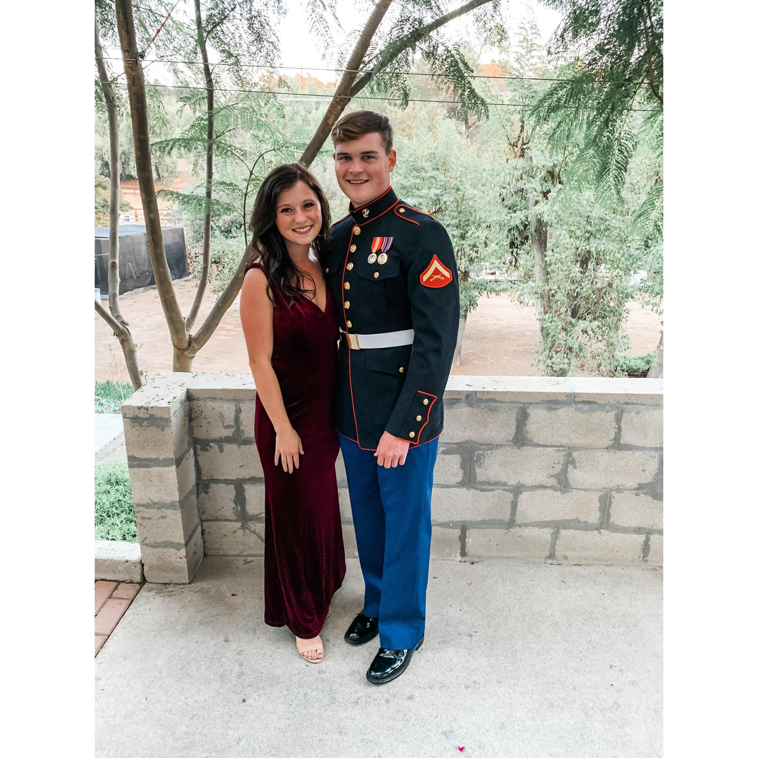 One of our first dates happened two months into our relationship where my cousin and I flew down to San Diego to go the annual Marine Corps Ball.