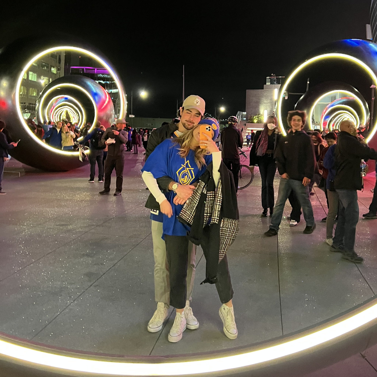 Our second date at the Warriors game, and first photo together