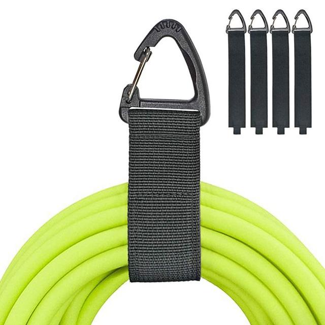 Extension Cord Holder Organizer(4 Pack L), Extension Cord Hanger for Garage Organization and Storage, 16-Inch Heavy Duty Storage Strap for Extension Cord within 100ft, with Triangle Buckle for Hanging