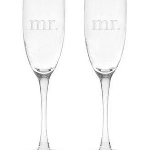Culver - Mr. & Mrs. Champagne Flutes, Set of 2