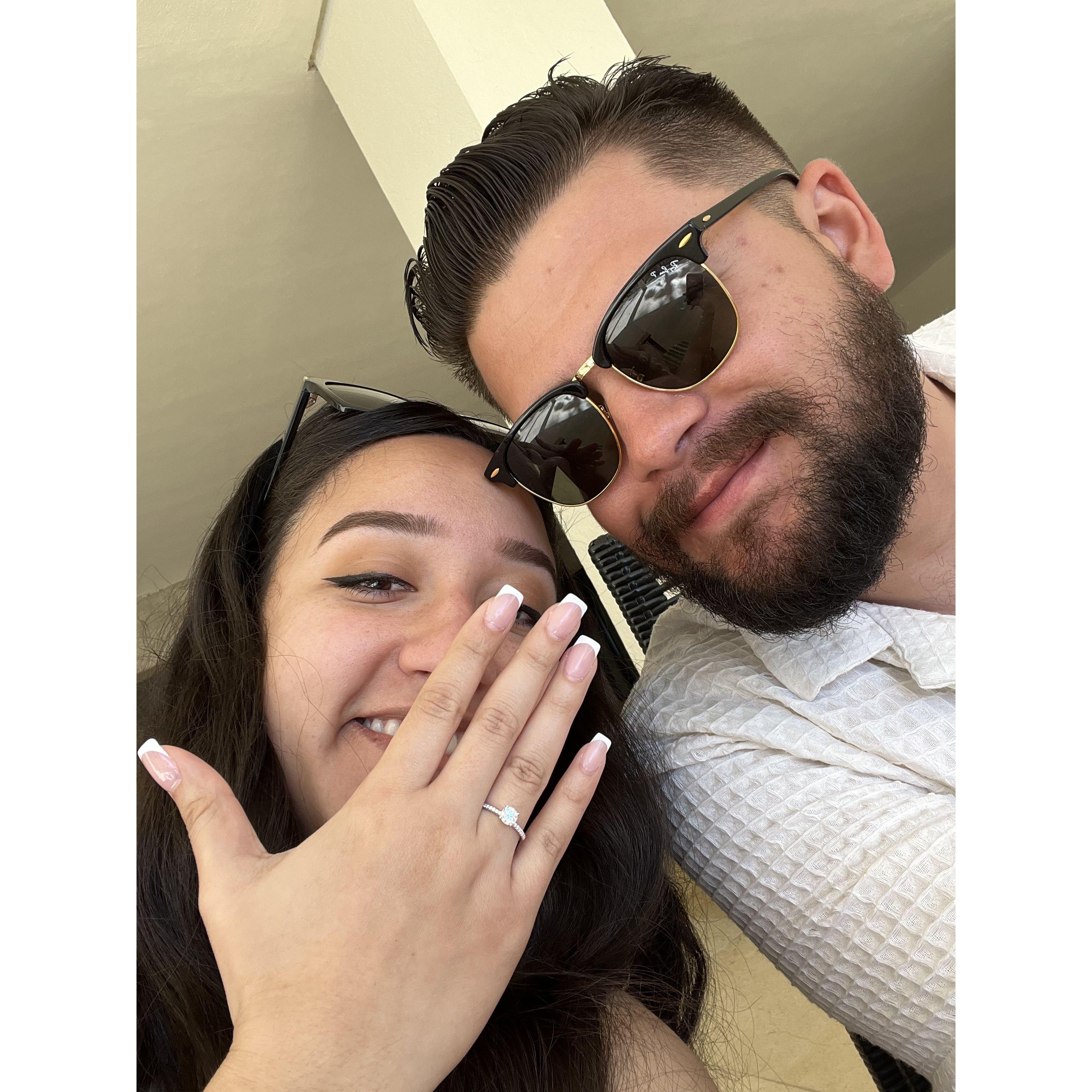 We got engaged in Cabo!