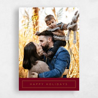 Dark Burgundy, Red Holiday Card - Chauncey Photo