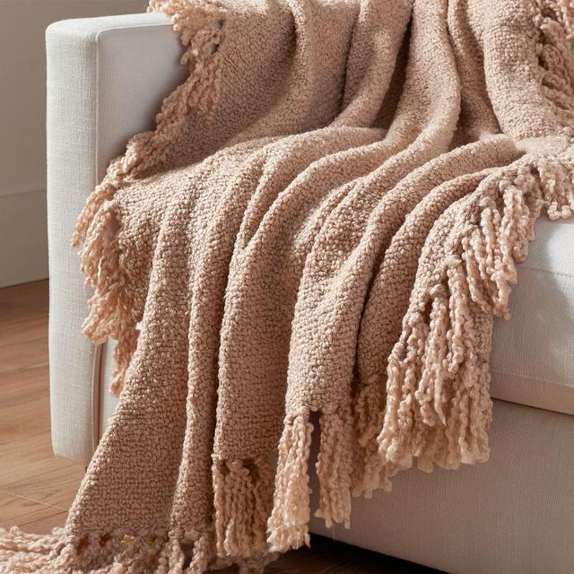 Dreamy Fringe Throw, 50" x 60", Rose