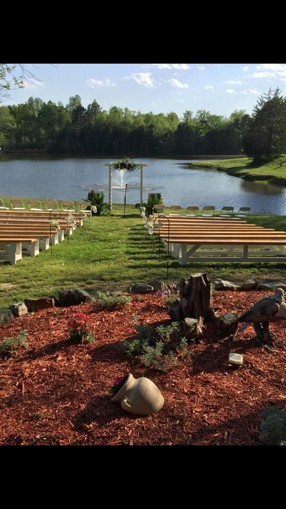 Our beautiful wedding venue, Carver Lake Venue in Prospect Hill, NC.