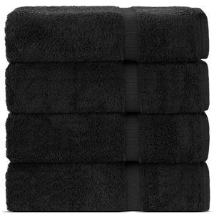 Chakir Turkish Linens | Hotel & Spa Quality 100% Cotton Premium Turkish Towels | Soft & Absorbent (4-Piece Bath Towels, Black)