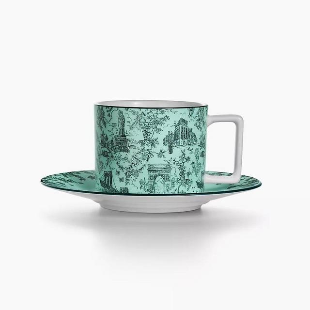 Tiffany Toile Cup and Saucer in Tiffany Blue® Bone China (Set 2)