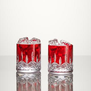 Lismore Red Double Old Fashioned Glass, Set of 2