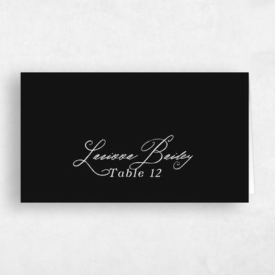 Black Wedding Place Card - Cristal