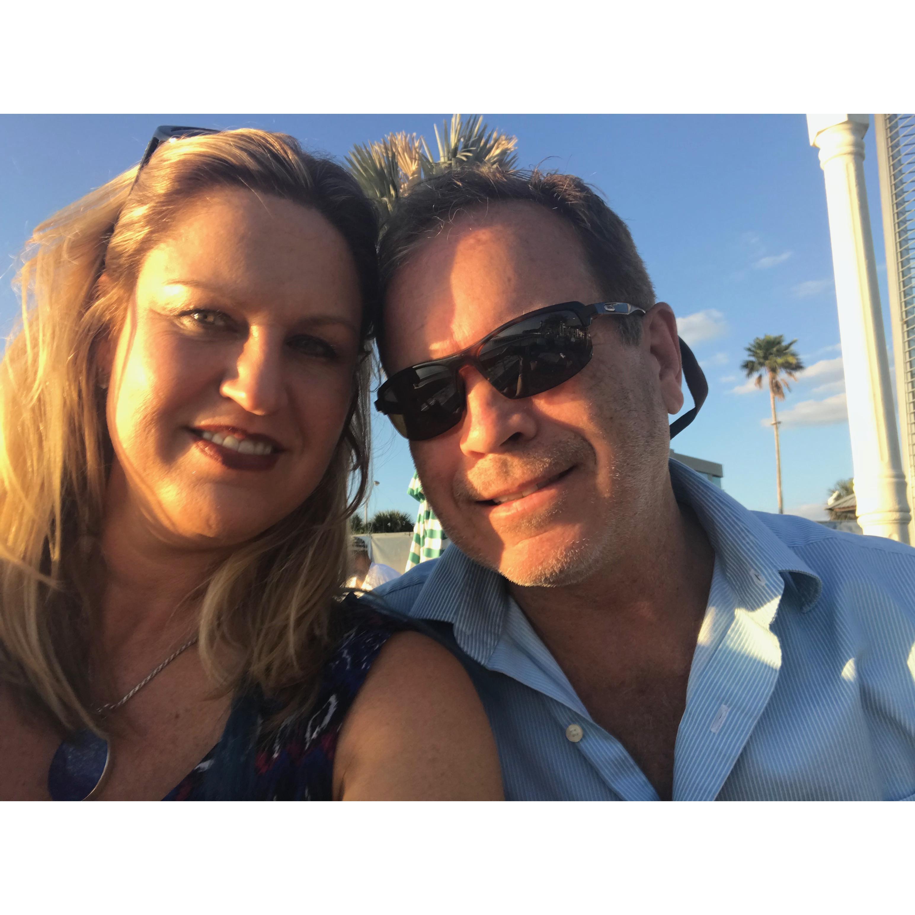 Once again at the beach...love those palm trees!