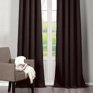 Quincy Faux Velvet Blackout Curtain Panel, Set of 2