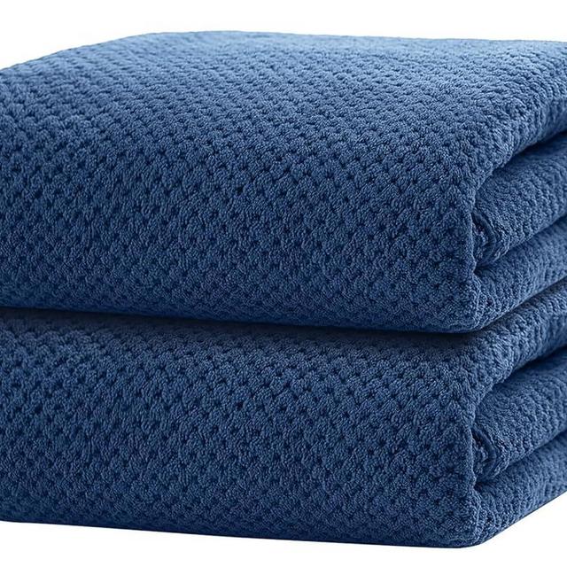 HOMEXCEL Bath Towel Set Pack of 2, 27 x 54 Inches Large Microfiber Bath Towels, Soft, Absorbent, and Quick Dry Towels for Bathroom, Pool, Beach, Swim, and Yoga, Large Bathroom Towels, Blue
