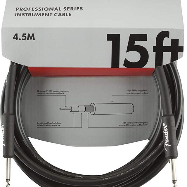 Fender Professional 15' Instrument Cable - Black