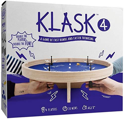 Klask 4: The 4 Player Magnetic Party Game of Skill That’s Half Foosball, Half Air Hockey