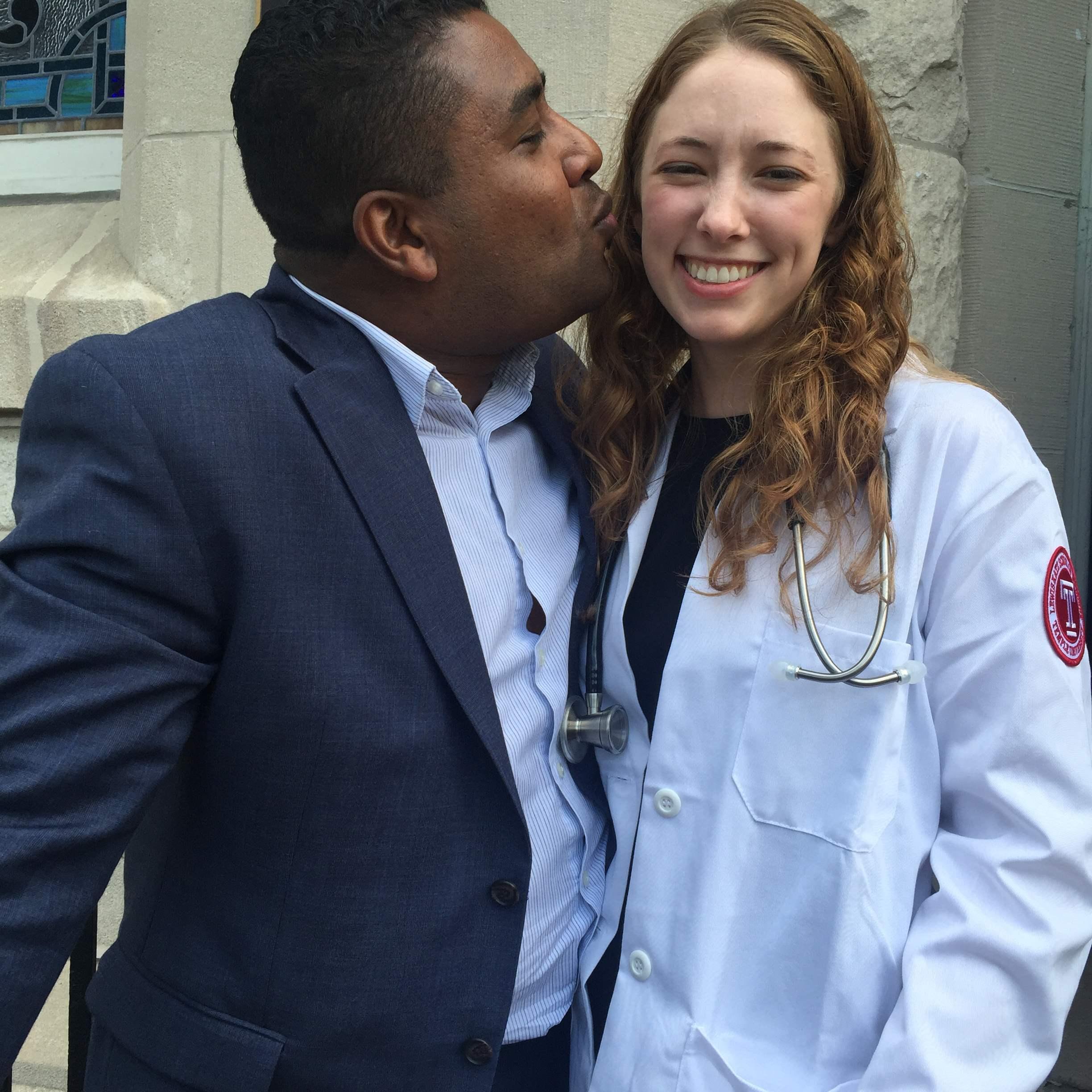 Heather’s white coat ceremony at Temple University.