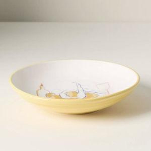 Das Rotes Rabbit Italian Earthenware Pasta Bowl - Yellow
