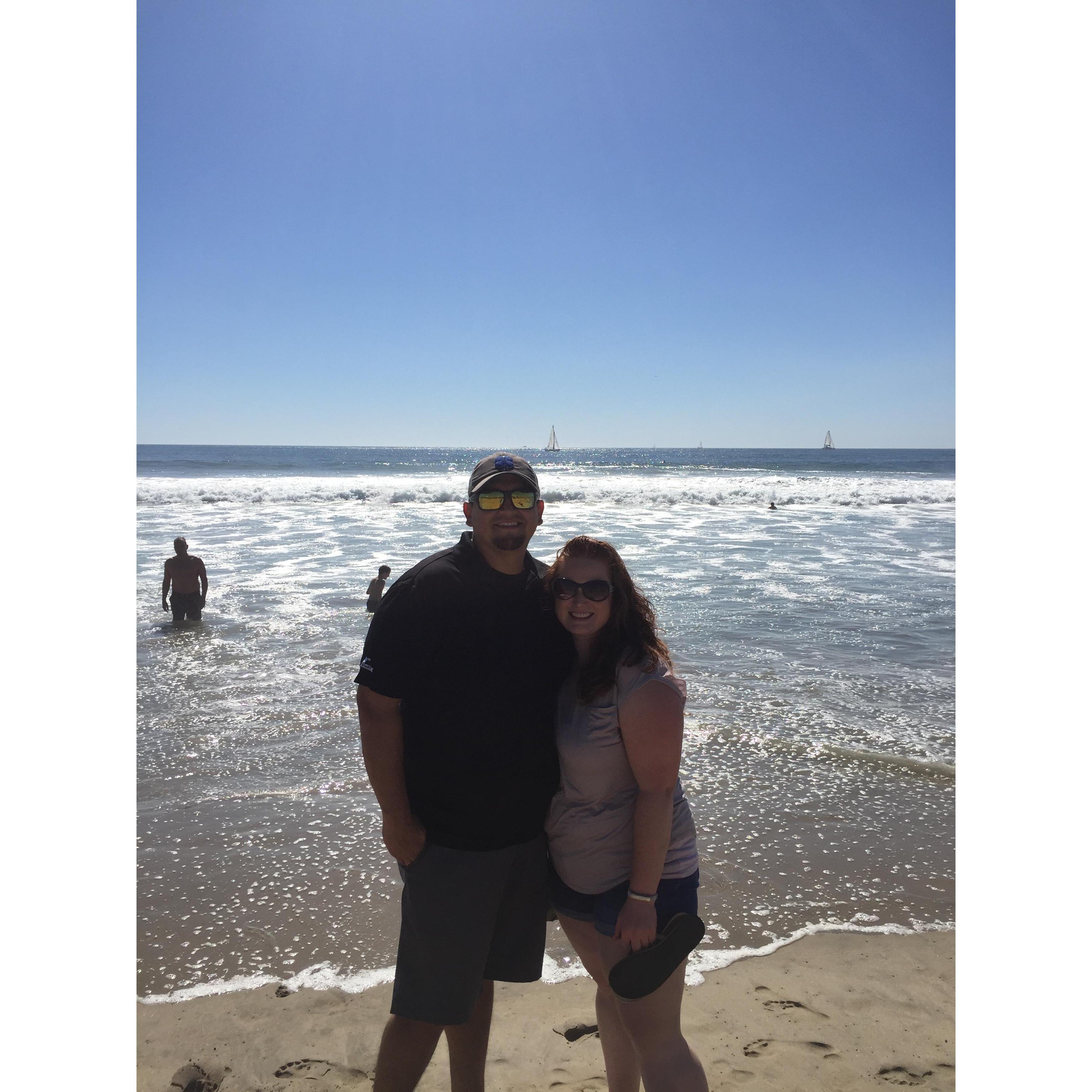 Juan's first time at the ocean- Long beach