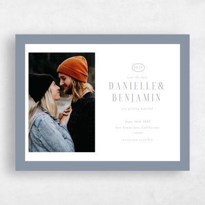Periwinkle Gray, Grey Wedding Save the Date - Ciel Photo