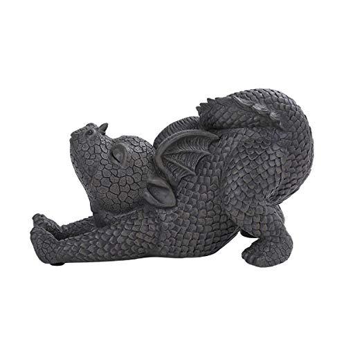 Pacific Giftware PT Garden Dragon Stretch Out Dragon Garden Display Decorative Accent Sculpture Stone Finish 10 Inch Tall