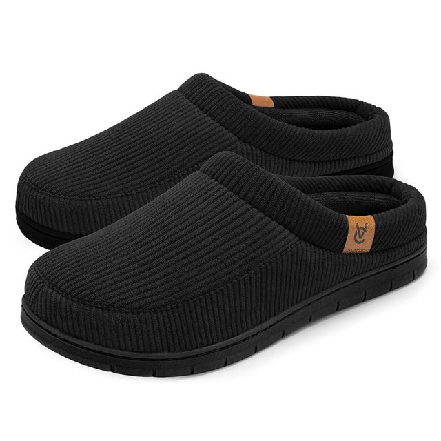 VeraCosy Men's Moccasin Slippers Comfy Soft Durable Slip-on Indoor Memory Foam House Shoes