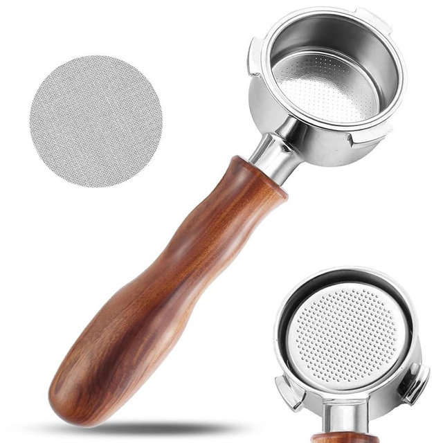 51mm Bottomless Portafilter with Puck Screen, 3 Ears Stainless Steel Head, Compatible with CASABREWS CM5418, 3700Essential, 3700Gense Espresso Machines, Includes 304 Stainless Steel Filter Basket