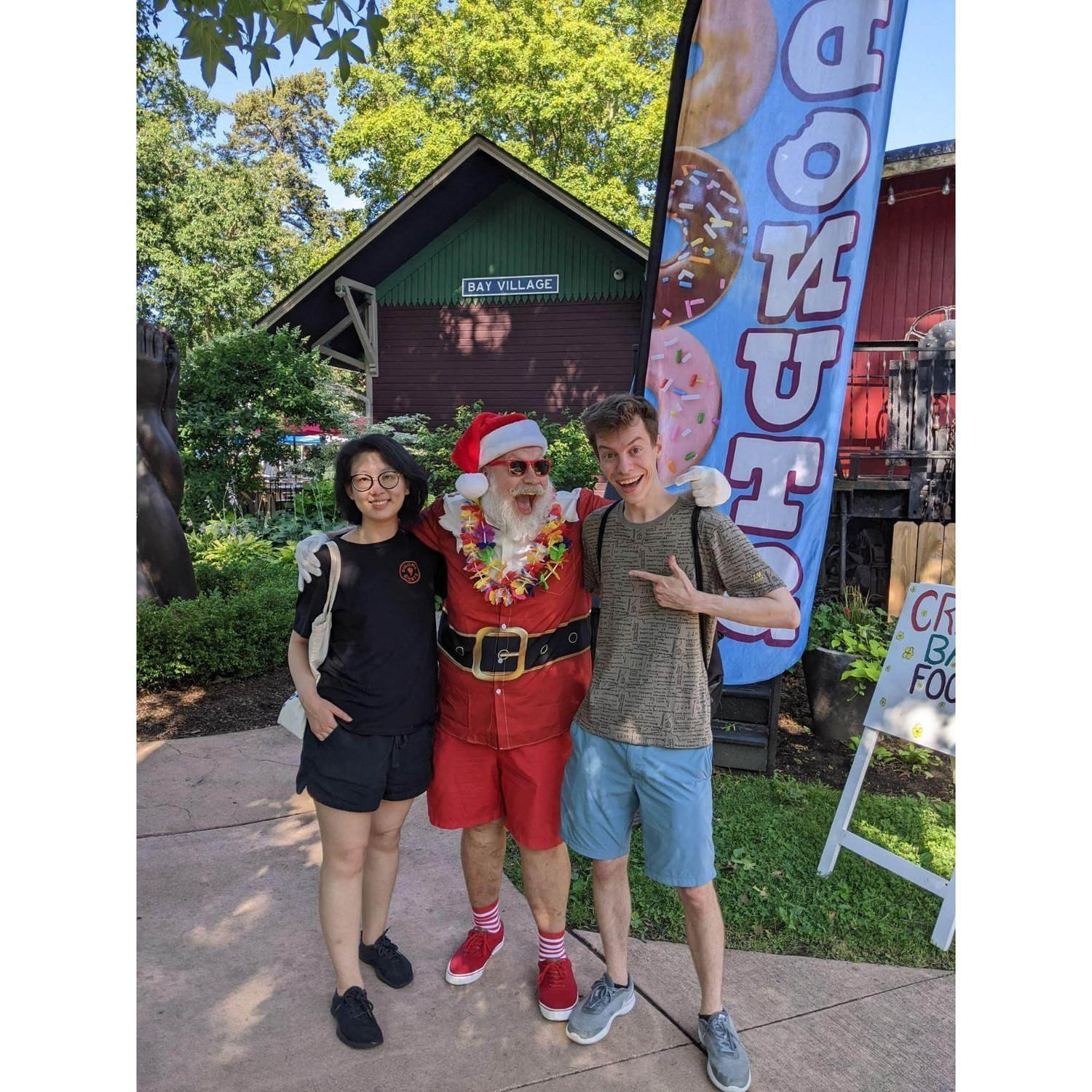 We met Summertime Santa while checking out our wedding venue! If we weren't sold yet, we definitely were after this.
(photo cred: Sam's mom)