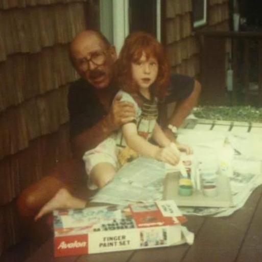 Finger painting with Grandpa Brand.
