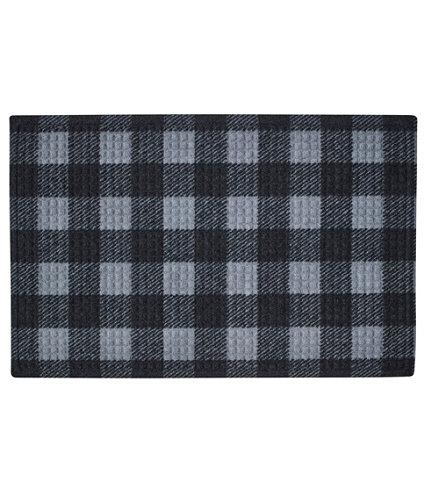 Navy Plaid Everyspace Recycled Waterhog Mat, Print