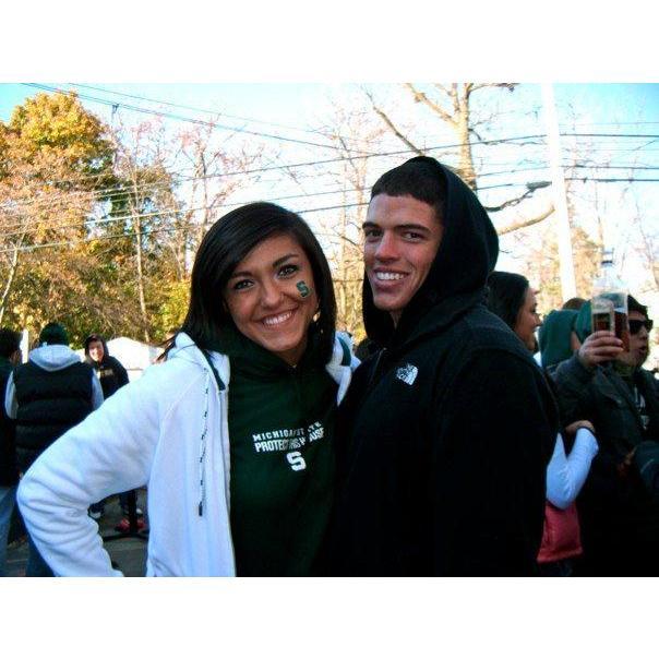 One of our first pictures together! Tailgating at Eric's fraternity.