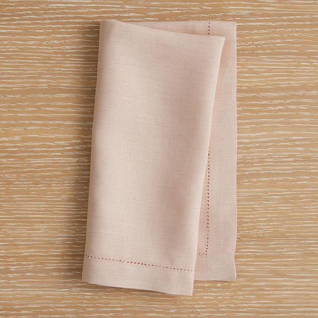 Belgian Linen Napkins, Set of 12 - Soft Rose