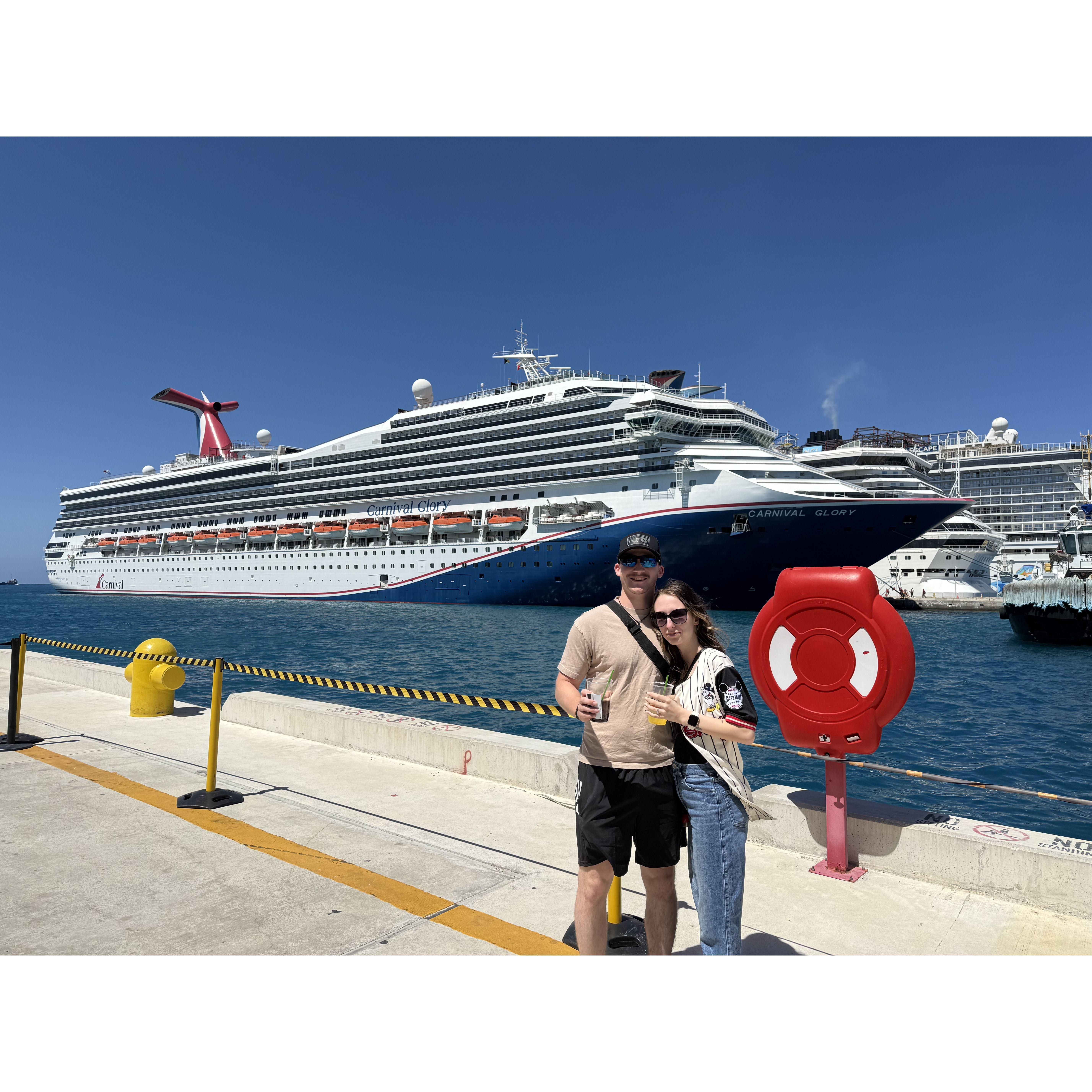 First time visiting the Bahamas together. It also was Cameron's first time ever cruising.