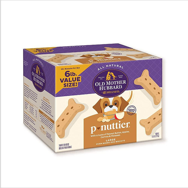 Old Mother Hubbard Classic P-Nuttier Peanut Butter Dog Treats, Oven Baked Crunchy Treats for Large Dogs, Natural, Healthy, Training Treats