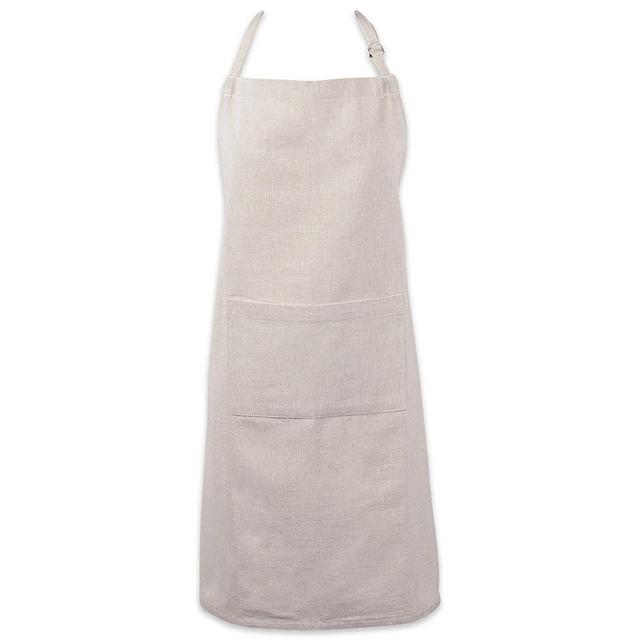 DII Cotton Adjustable Chambray Bib Chef Apron with Pockets and Extra Long Ties, 32 x 28",Kitchen Men & Women Apron for Cooking, Baking, Gardening, BBQ-Natural