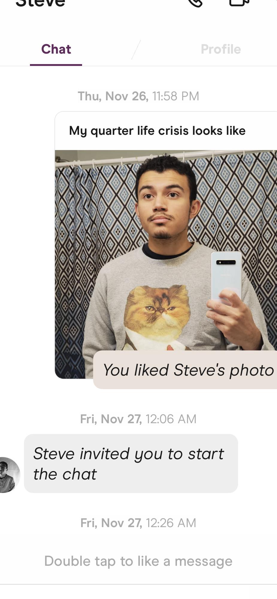 The famous picture that caused me to swipe right