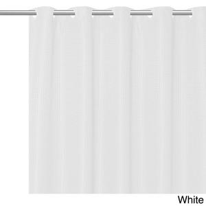 bed bath n more EZ-ON Waffle Weave Fabric Shower Curtain with Snap Off Liner Assorted Colors (70"x75") White