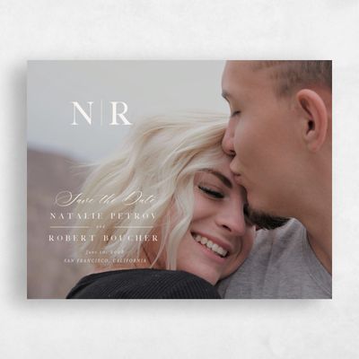 Light Oatmeal, Beige Wedding Save the Date - Holt Photo