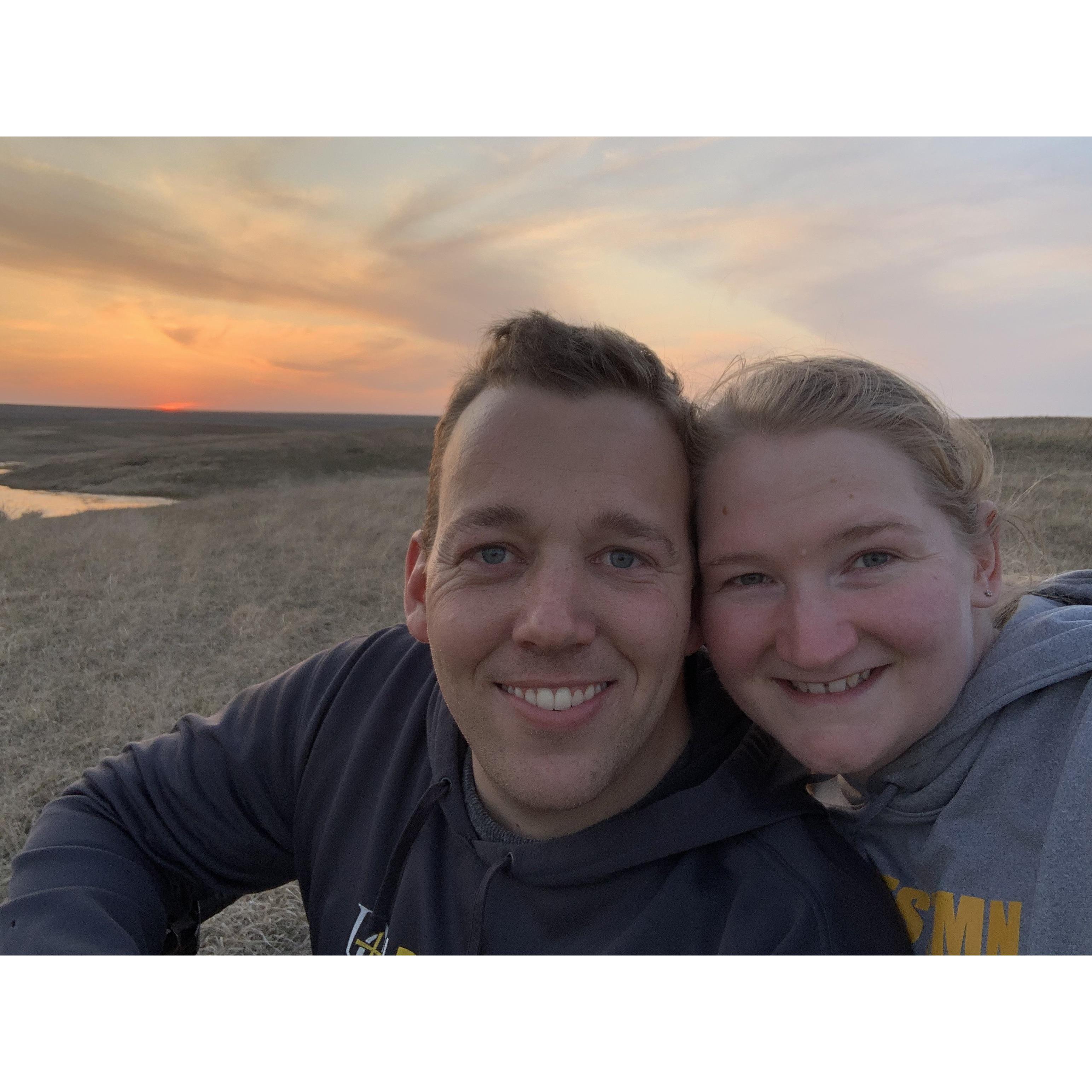 Watching the sunset on our first 70 degree spring day!