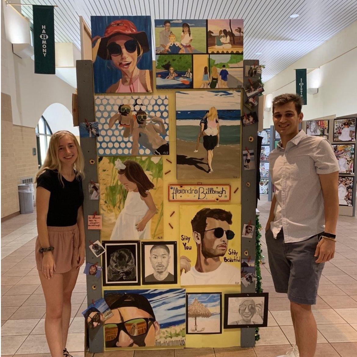 Alexandra's senior art wall! Dom helped set up for 6 hours. (5/23/19)