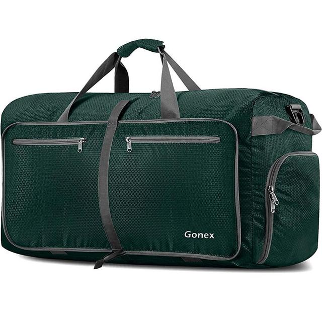 Gonex 40L 60L 80L 100L 150L Large Foldable Travel Duffle Bag with Shoes Compartment, Packable Lightweight Water Repellent Duffel Bag for Camping Gym Weekender Bag