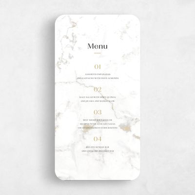 White Rounded Wedding Menu - Benton