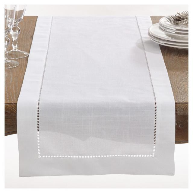 White Rochester Table Runner (16"x72")- Saro Lifestyle
