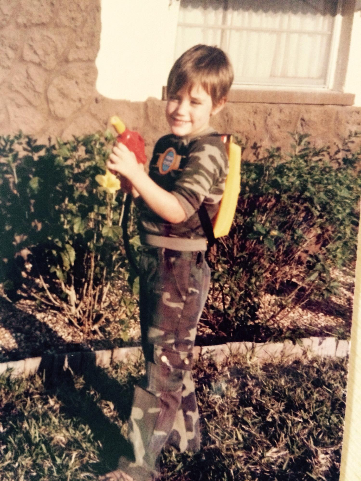 Joel has always loved his camo gear.