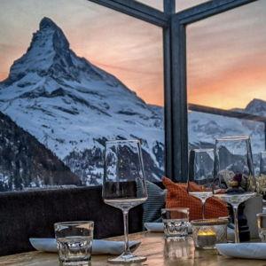 Dinner on Our Swiss & French Alps Honeymoon