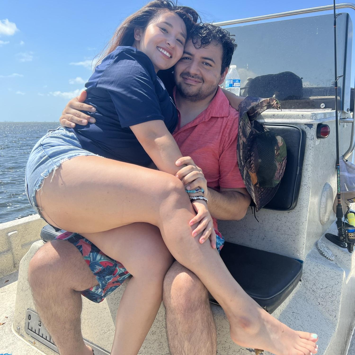We enjoy fishing, I catch and he cooks them