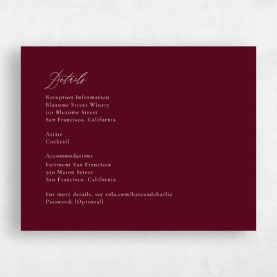 Burgundy, Red Wedding Enclosure - Violin
