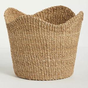 Genevieve Scalloped Woven Bin